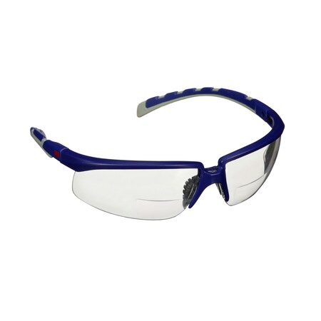 3M Solus 2000 Series, S2020AF-BLU, Blue/Gray Temples, Clear Reader +2.0 Anti-Fog/Anti-Scratch, 20PK 7100222269